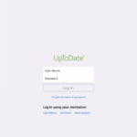 UpToDate login screen